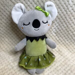 Unbranded Cute Grey Koala Bear in Green Tutu Dress Stuffed Animal Toy